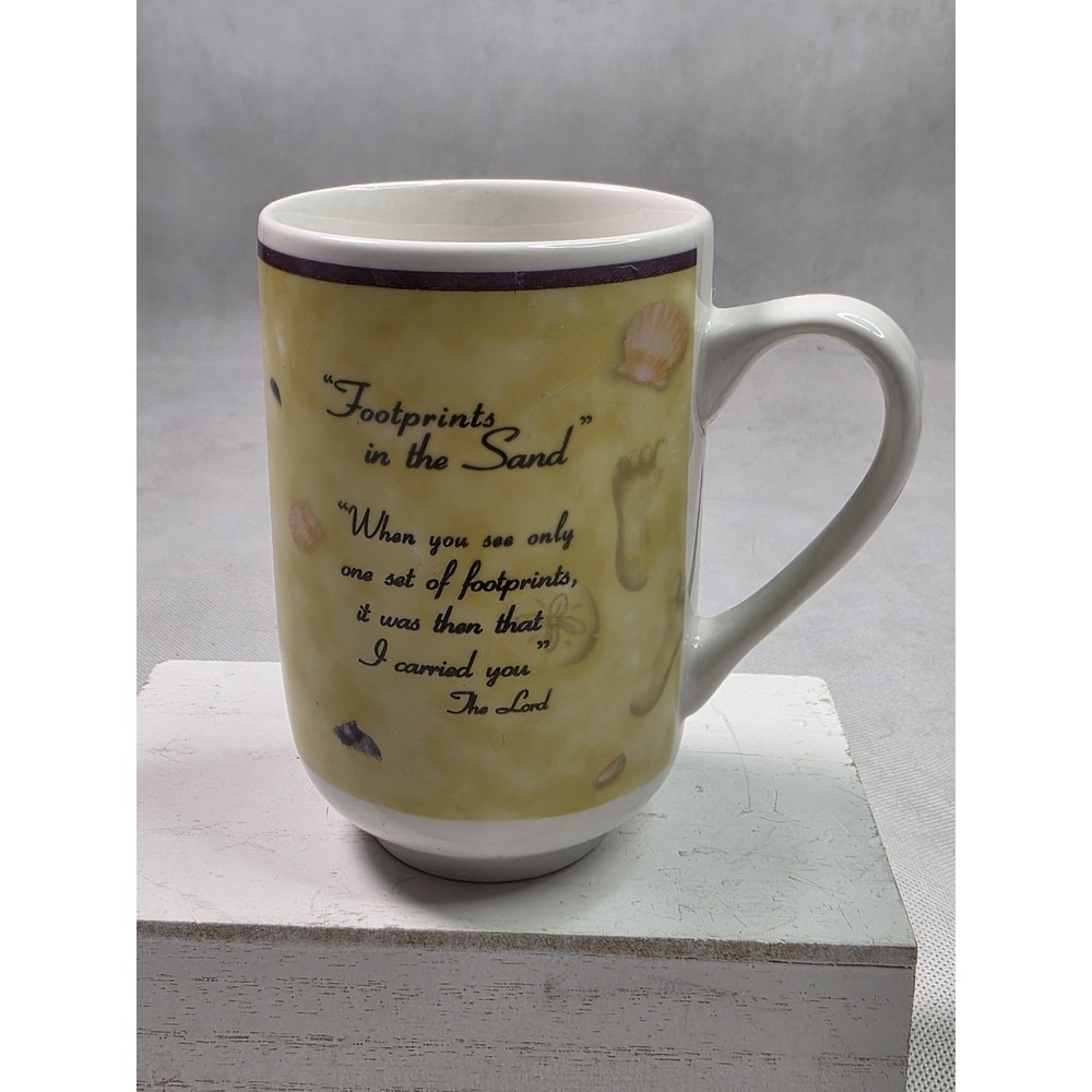 Bay Island Coffee Cup Footprints In The Sand Inspirational Quote 8 Oz